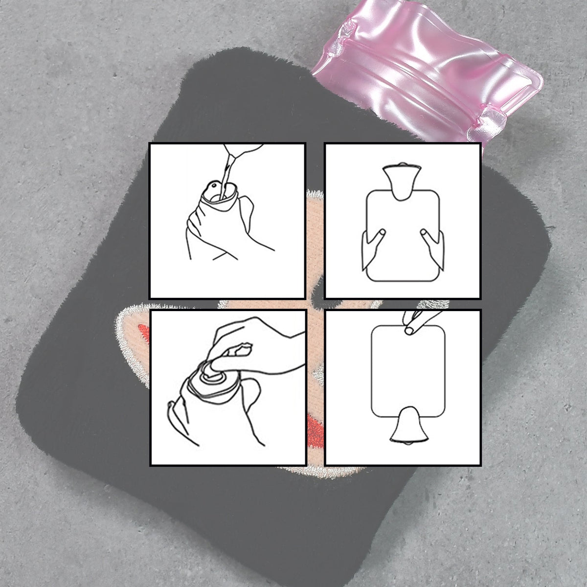 Mini Hot Water Bag – Emoji Cover for Pain Relief – view 6