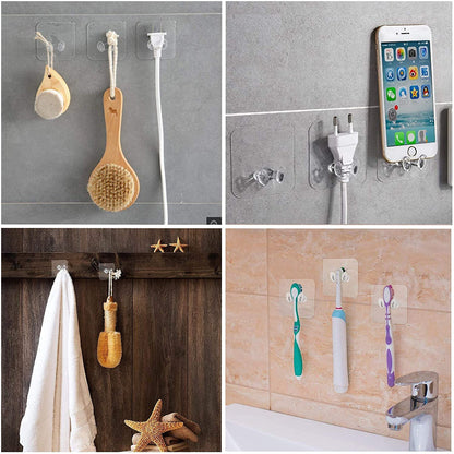 Wall Storage Hooks – No-Drill, Reusable Adhesive – close-up