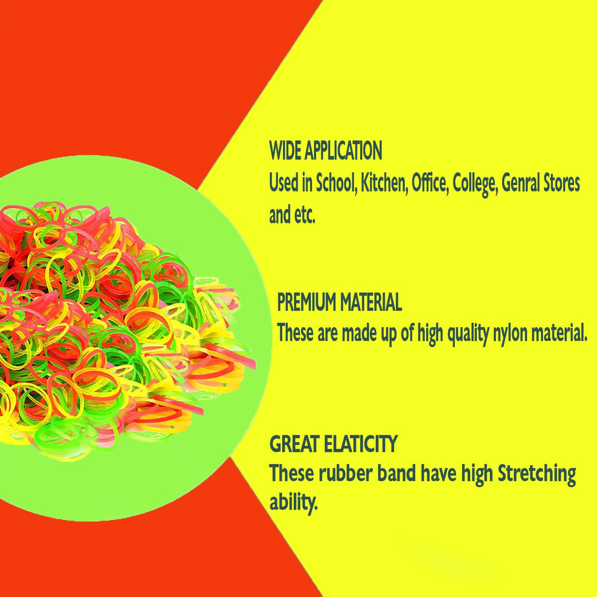 Rubber Bands – Multicolor, Strong & Reusable – view 6