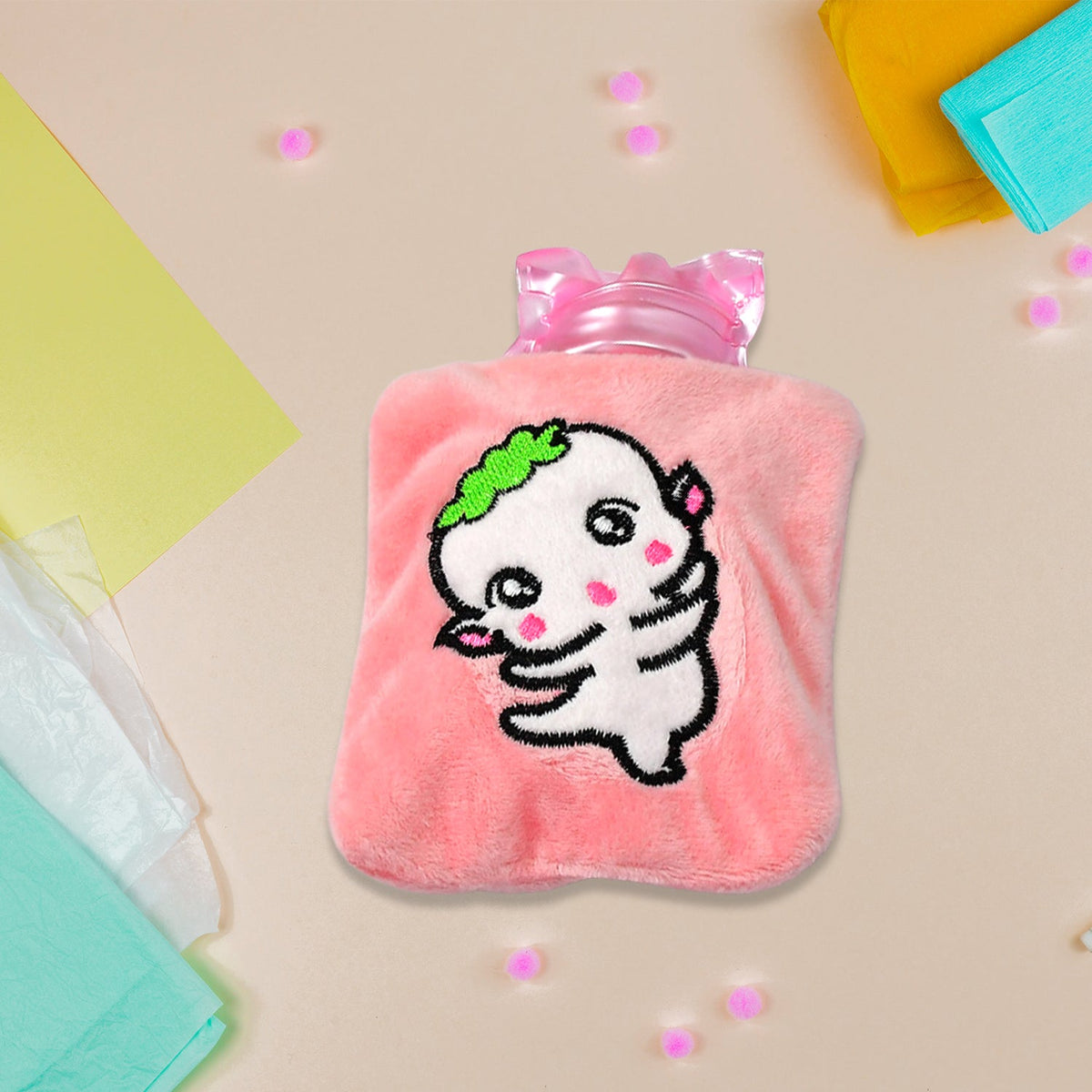 Pink Hot Water Bag – Soft Cover for Pain Relief