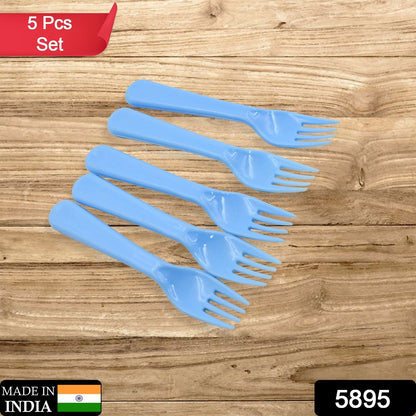Reusable Plastic Forks – 5-Piece Heavy Duty set – side view