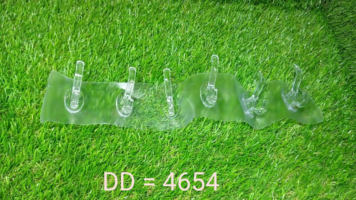 Wall Hook Rail – Heavy Duty 6-Pin Transparent Golden – view 8