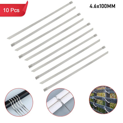Stainless Steel Cable Ties – 100mm Rustproof 10-Pack