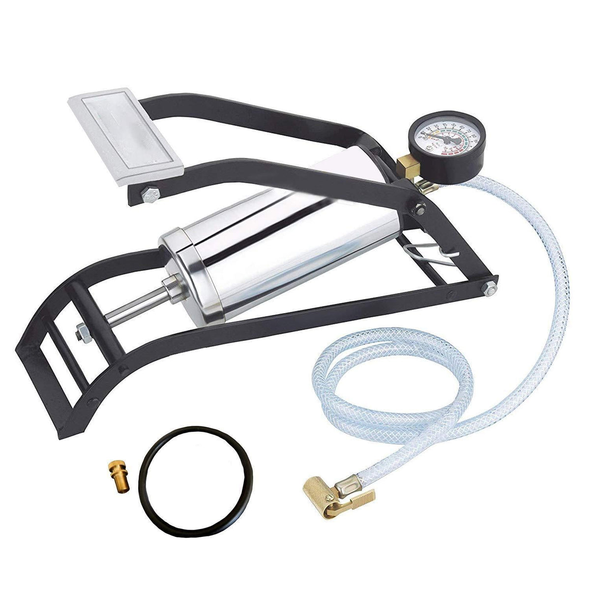 Steel Foot Pump – Heavy Duty Car & Bike Tire Inflator – detail view