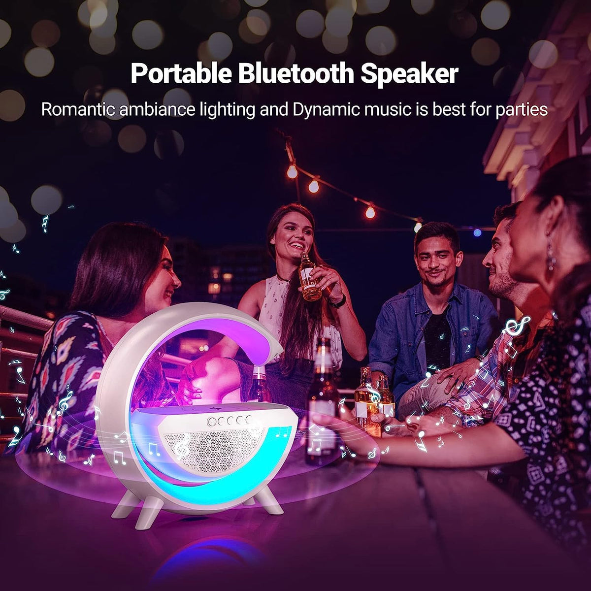 LED Night Lamp with Bluetooth Speaker – Wireless Charging – view 6