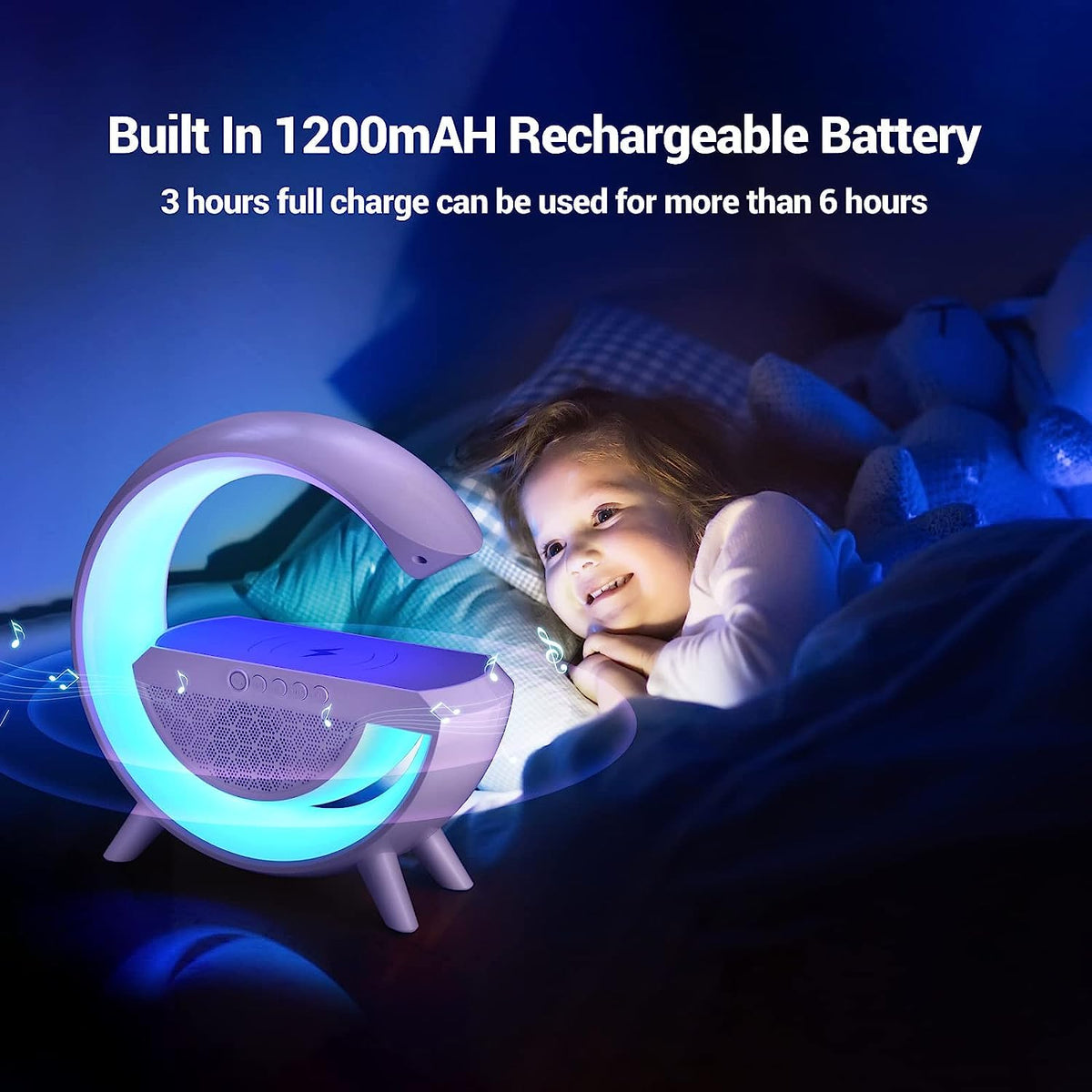 LED Night Lamp with Bluetooth Speaker – Wireless Charging – view 9