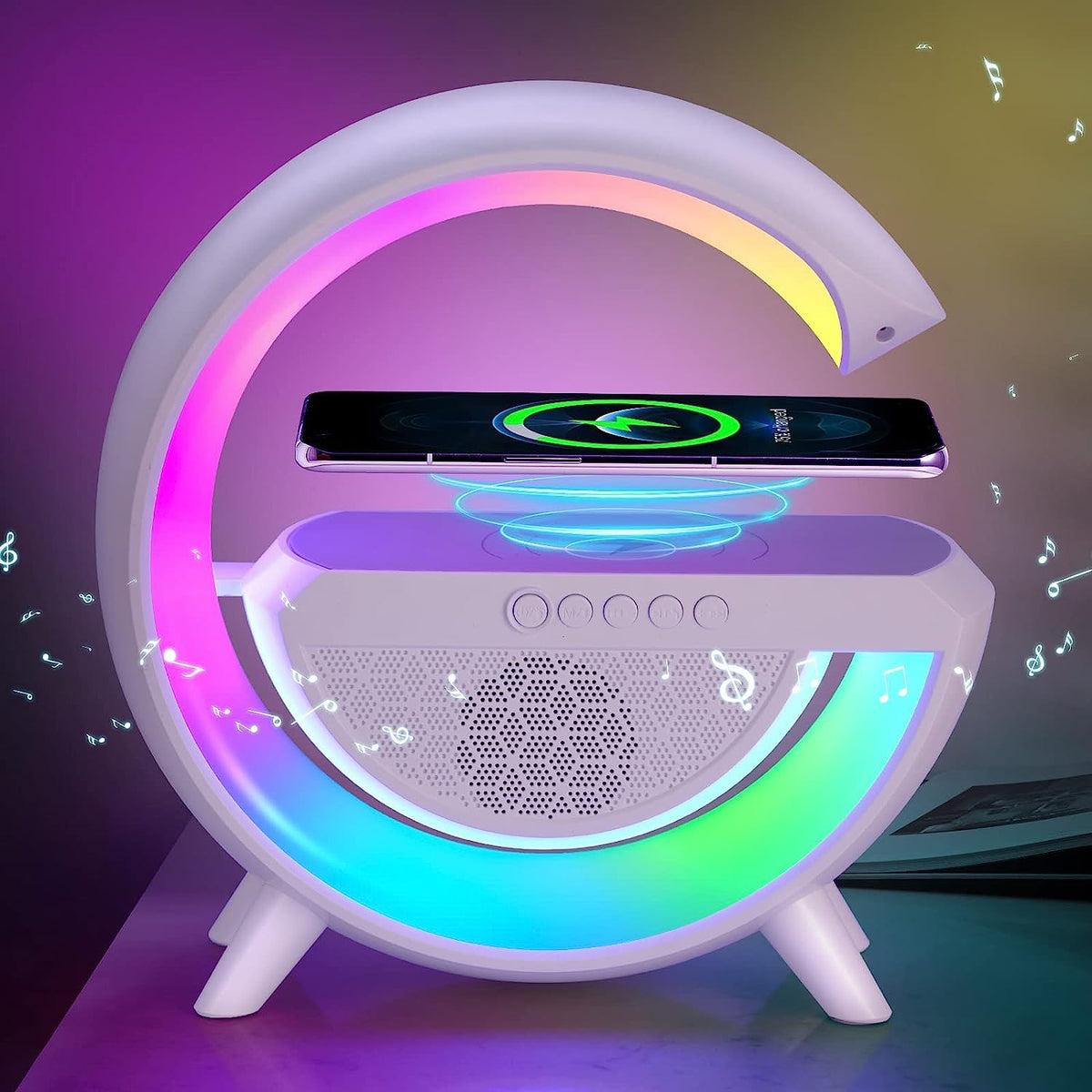 LED Night Lamp with Bluetooth Speaker – Wireless Charging