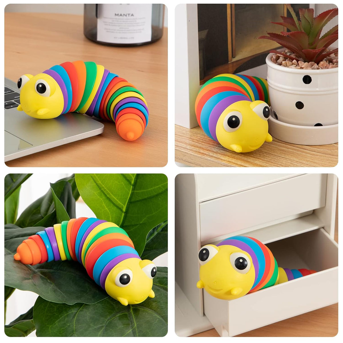 Rainbow Slug Fidget Toy – Stress Relief & Sensory Play