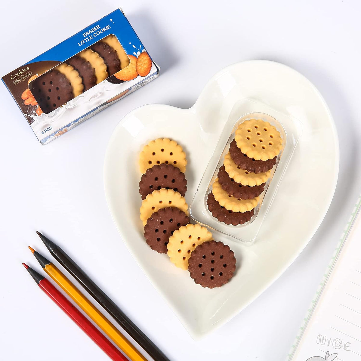 Biscuit Erasers – Fun Kids Stationery set (6 Pcs) – view 7