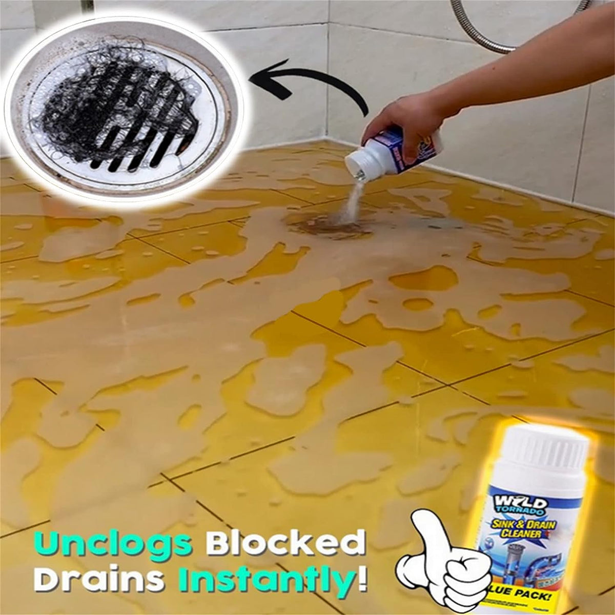 Drain Cleaner Powder – Super Clog Remover – close-up