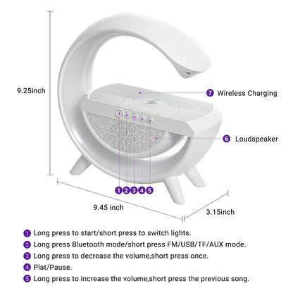 LED Night Lamp with Bluetooth Speaker – Wireless Charging – detail view