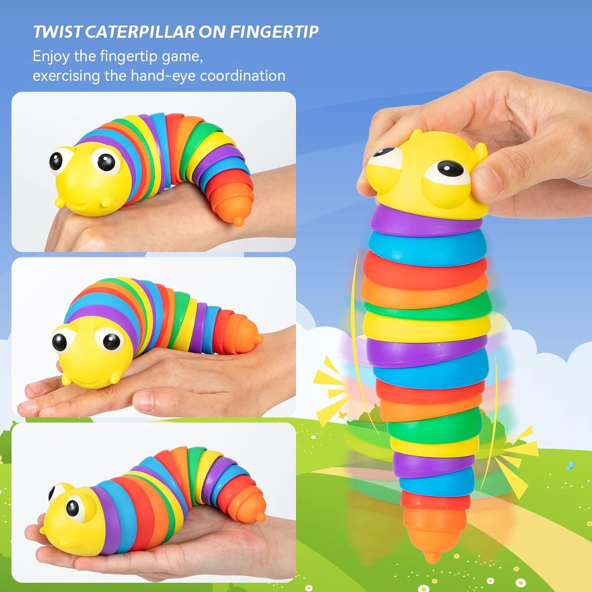 Rainbow Slug Fidget Toy – Stress Relief & Sensory Play – view 7
