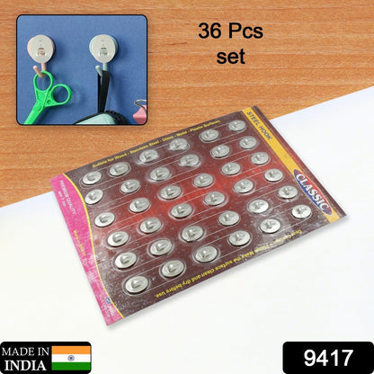 Stainless Steel Wall Hooks – 36 pc Self-Adhesive – side view