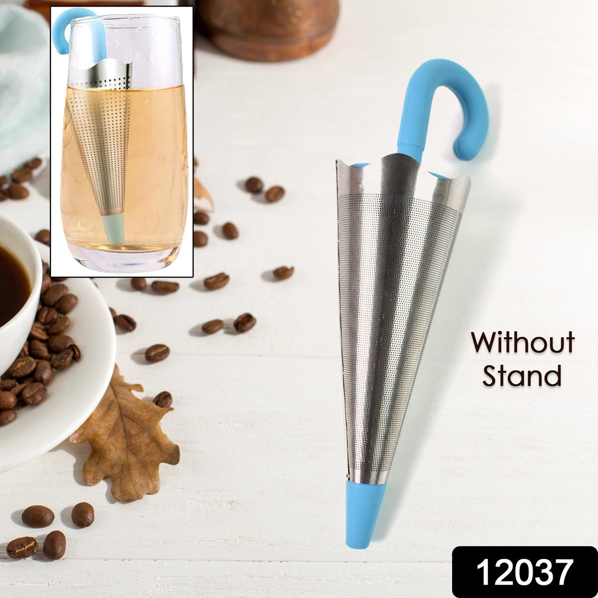 Umbrella Tea Strainer – Cute Silicone Infuser for Loose Leaf – side view