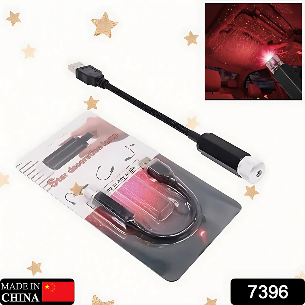 Car Star Projector – USB Roof Galaxy Light