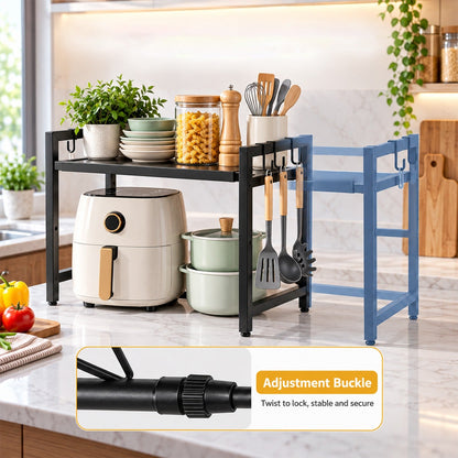 Adjustable Microwave Oven Storage Rack Metal Kitchen Shelf