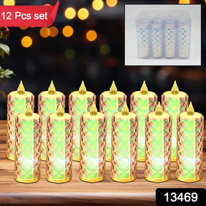 LED Tealight Candles – 12 Pack Flameless Diwali Lights – side view