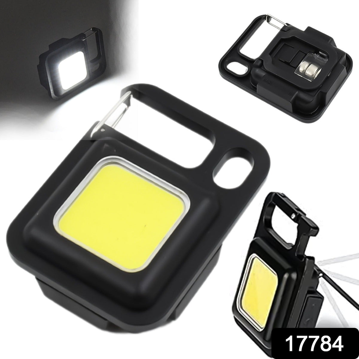 Keychain Flashlight – LED, Folding Bracket & Bottle Opener – side view