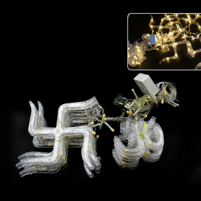 Swastik Om LED String Lights – 12 Props for Diwali Decor – detail view