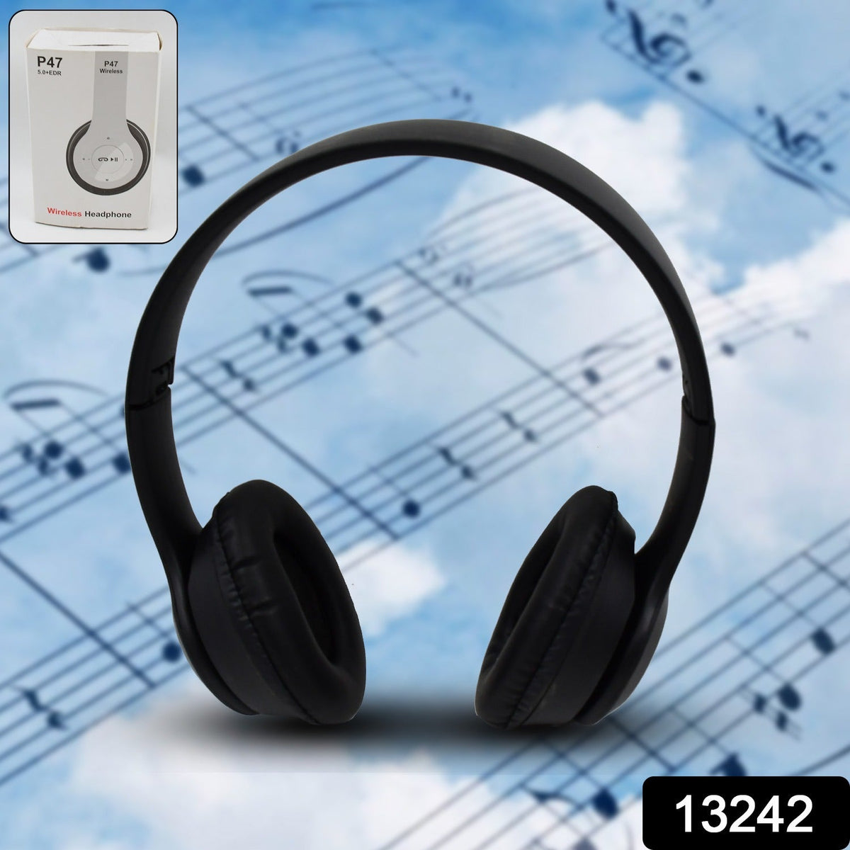 Foldable Wireless Headphones – Bluetooth & Hands-Free – side view