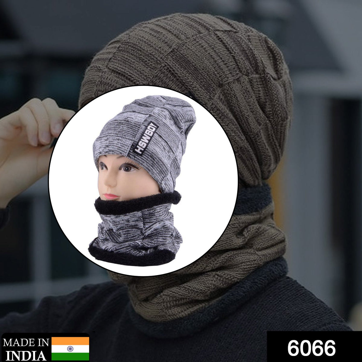 Woolen Beanie Scarf set – Ultra Soft Winter Wear – side view