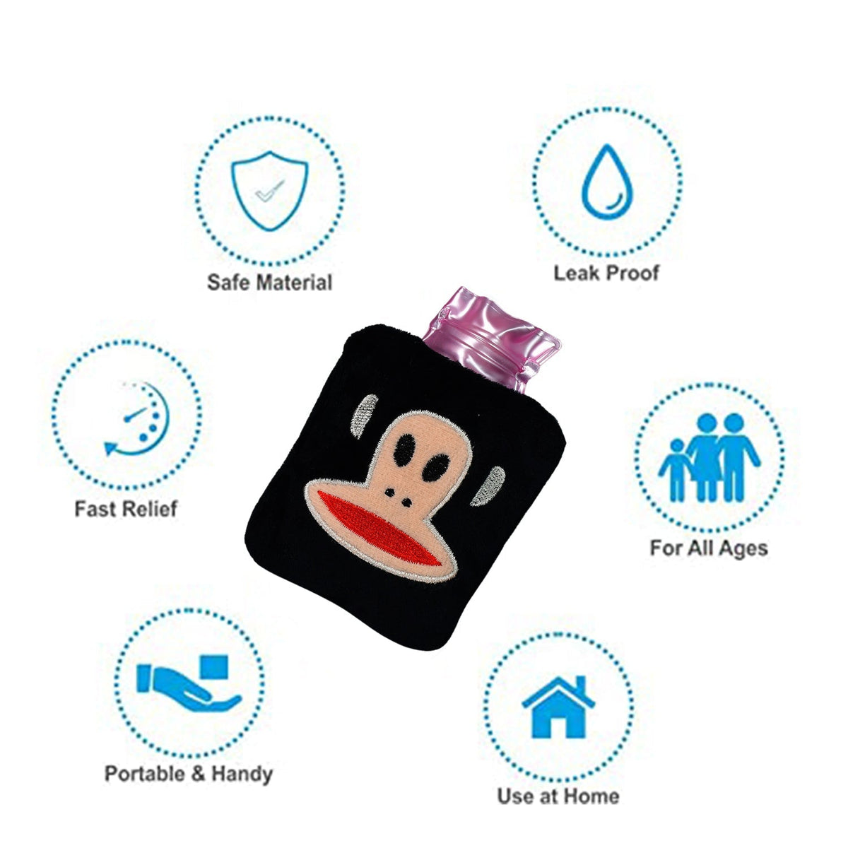 Mini Hot Water Bag – Emoji Cover for Pain Relief – view 7