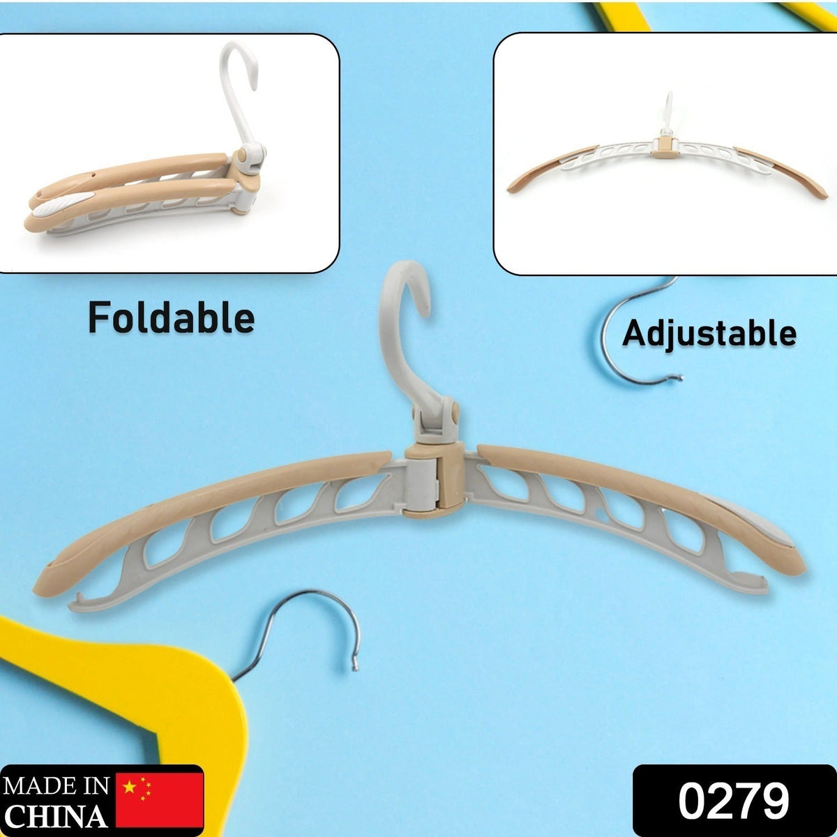 Portable Folding Hanger – 360° Rotating, Travel-Friendly – side view