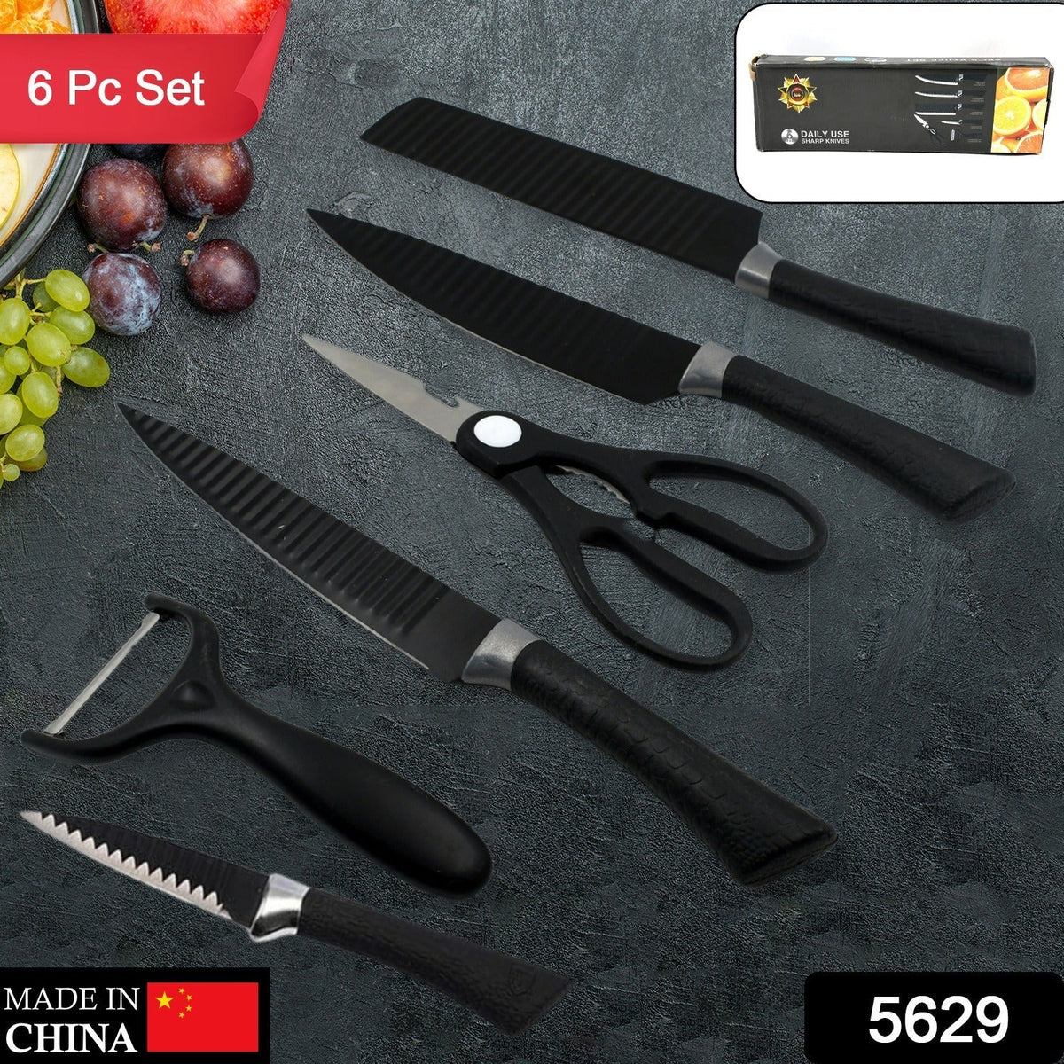 Kitchen Knife set – 6-Pc Professional Steel – side view