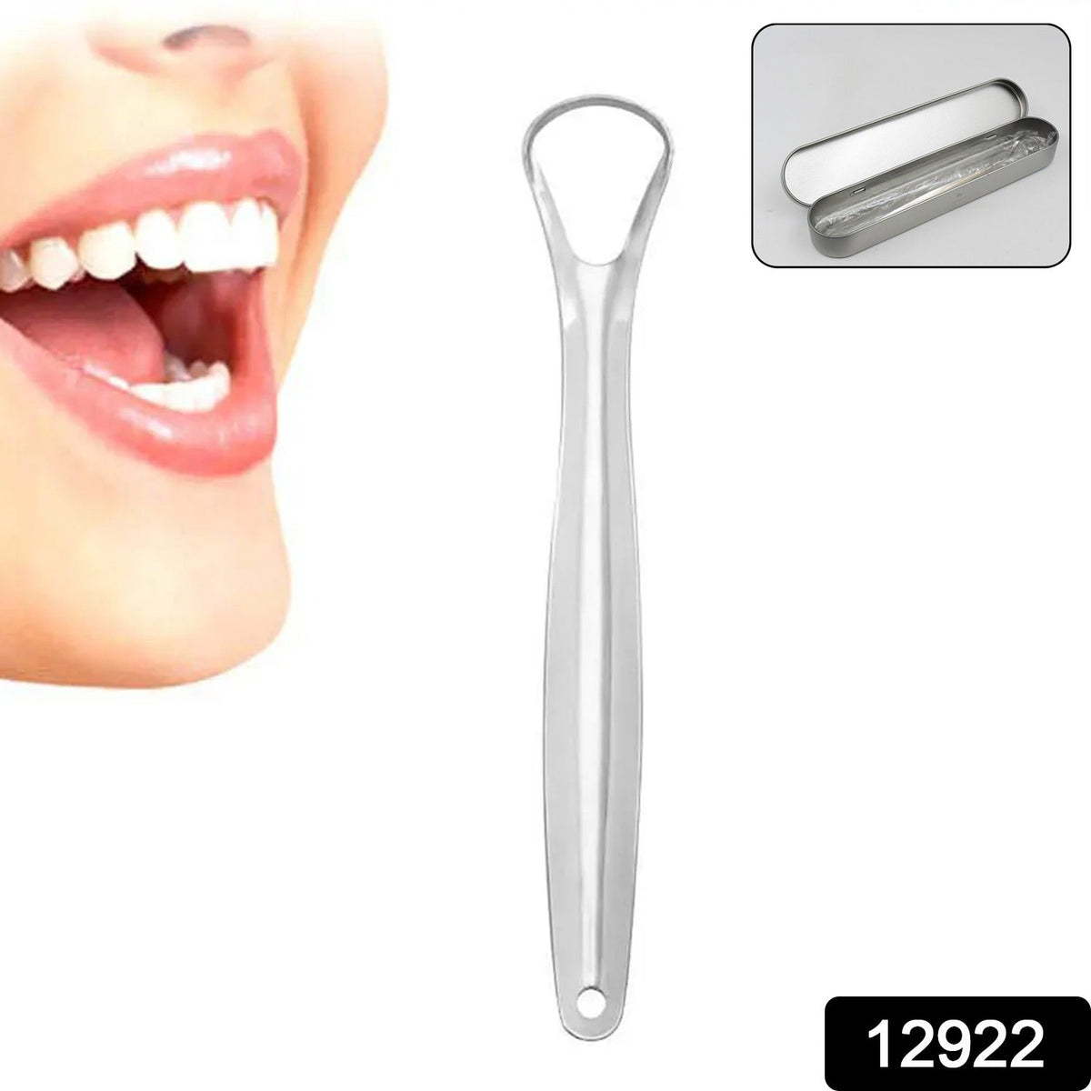 Stainless Steel Tongue Scraper – Oral Hygiene Tool with Case – close-up