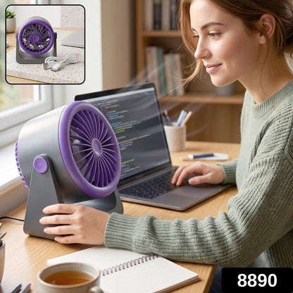 Portable USB desk fan for personal cooling at home and office