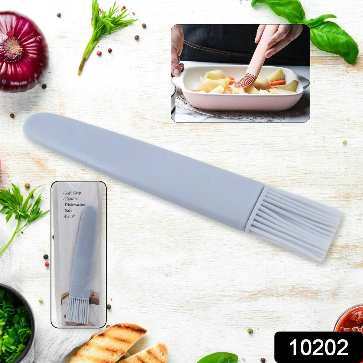 Silicone Pastry Brush – Heat-Resistant Basting Tool – side view