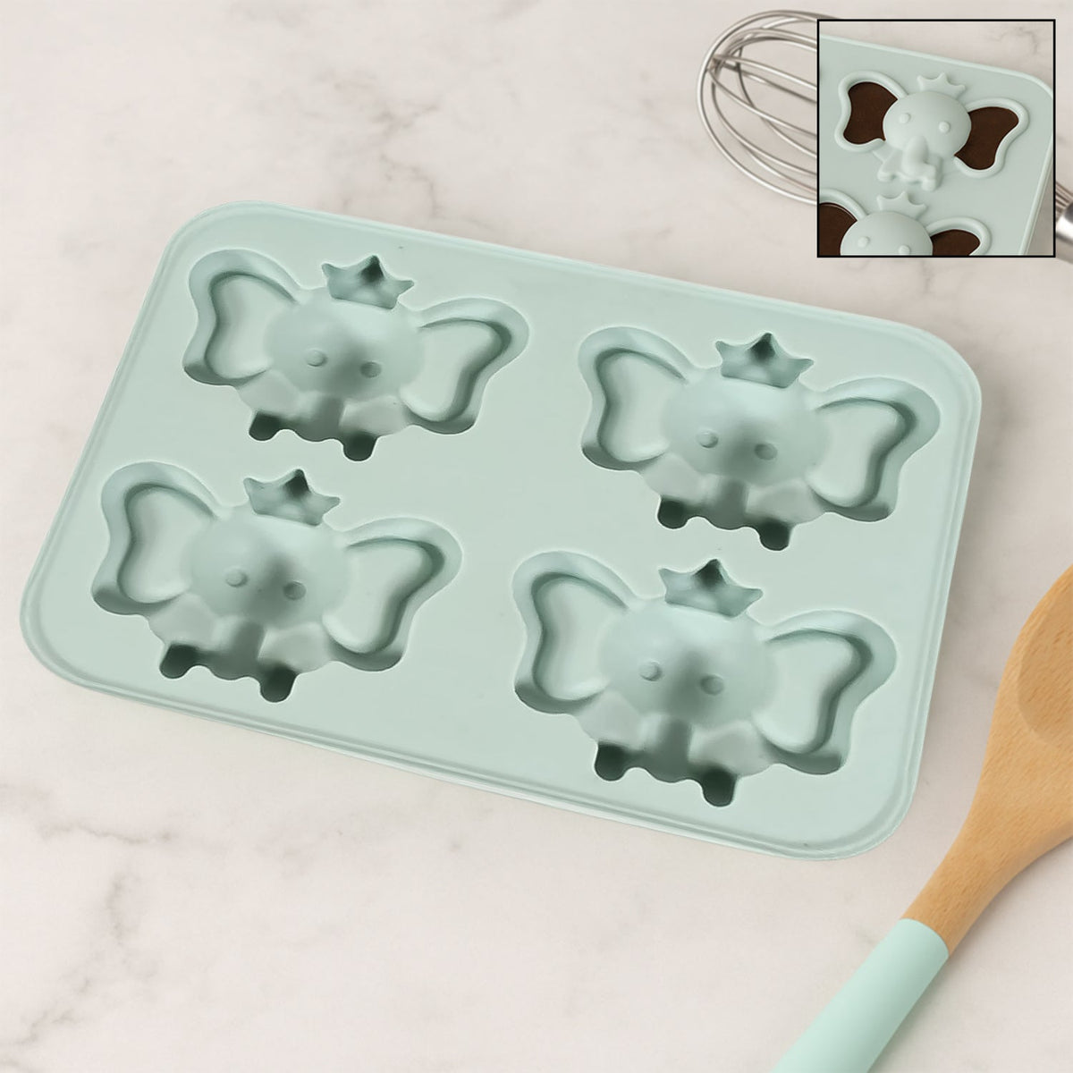 Cartoon Ice Cube Tray – 4-Grid Silicone Mould