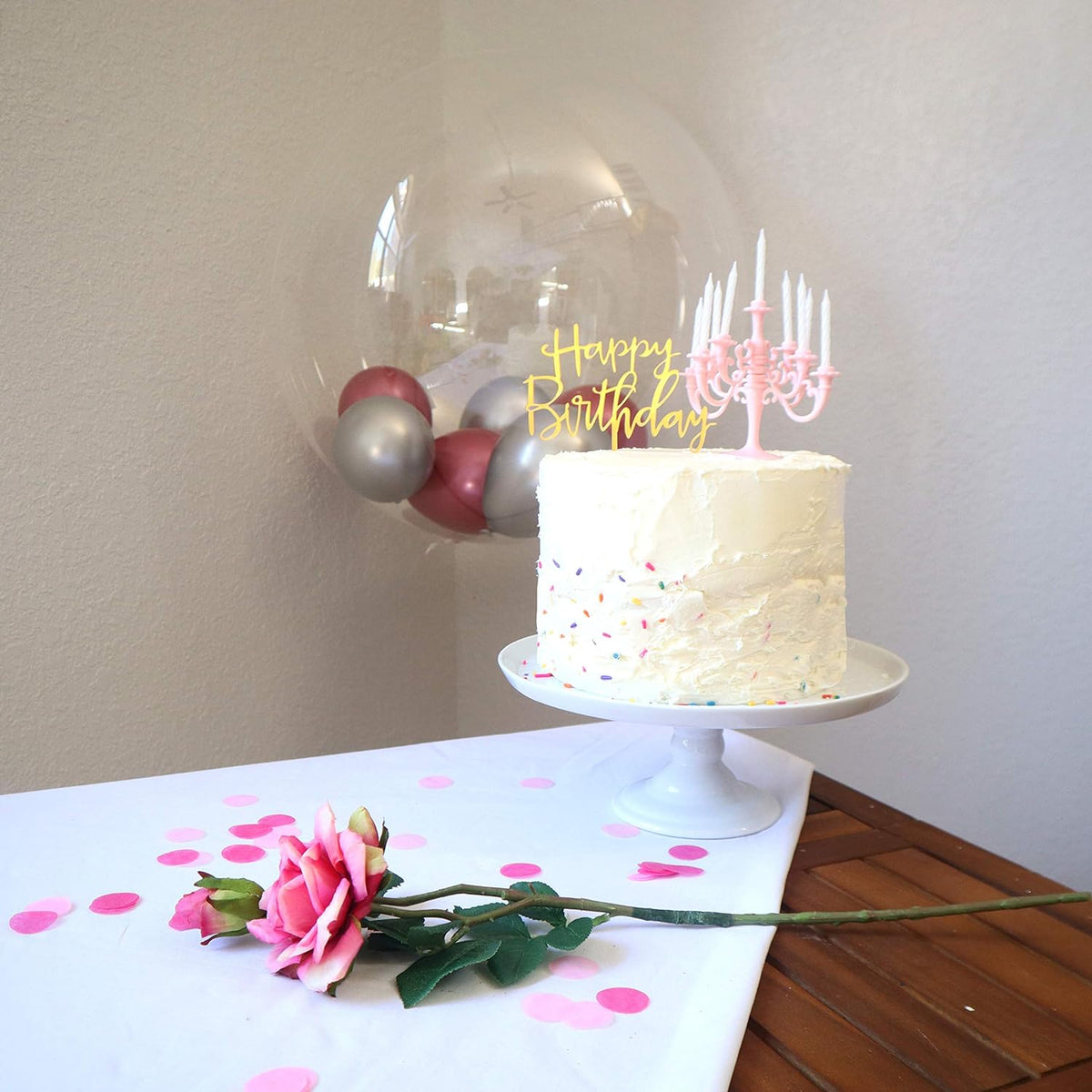Luxury Birthday Candles – Elegant Cake Topper set – close-up