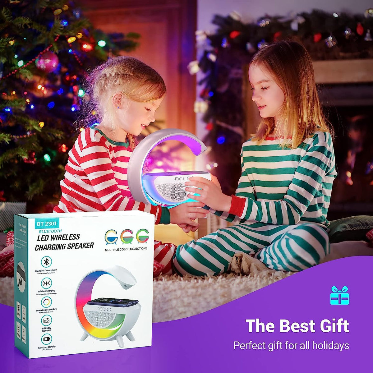 LED Night Lamp with Bluetooth Speaker – Wireless Charging – view 8