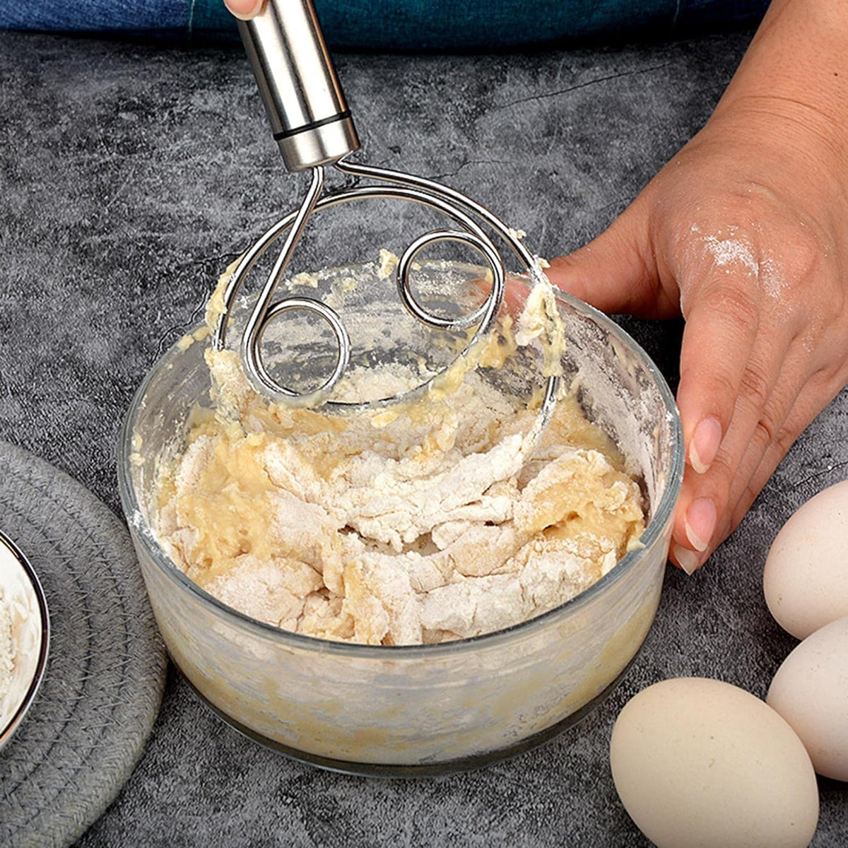 Dough Whisk – Premium Stainless Steel Hand Mixer for Baking – view 6