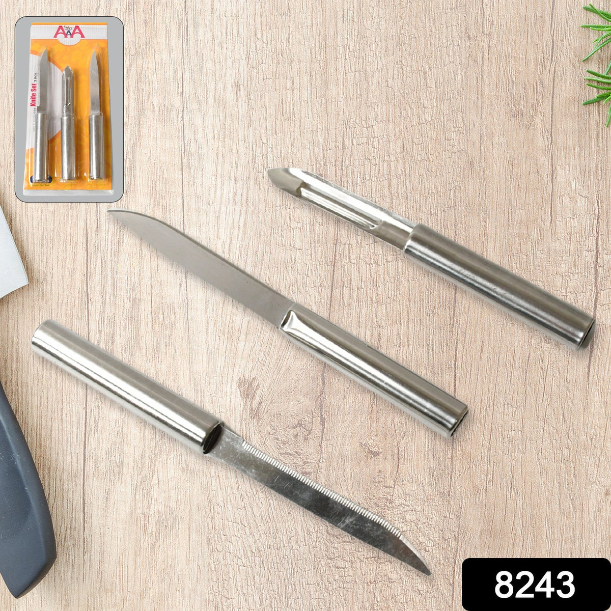 Kitchen Knife set – 3-Piece Stainless Steel Sharp Knives – side view
