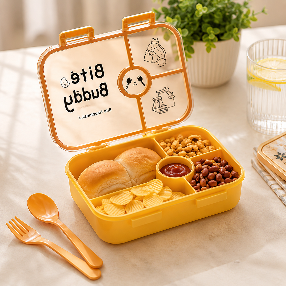 4-Compartment Leak-Resistant Lunch Box – BPA-Free