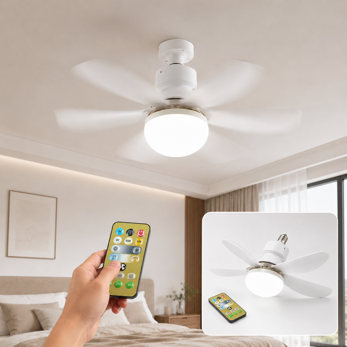 LED Ceiling Fan – Remote Control, Triple Light