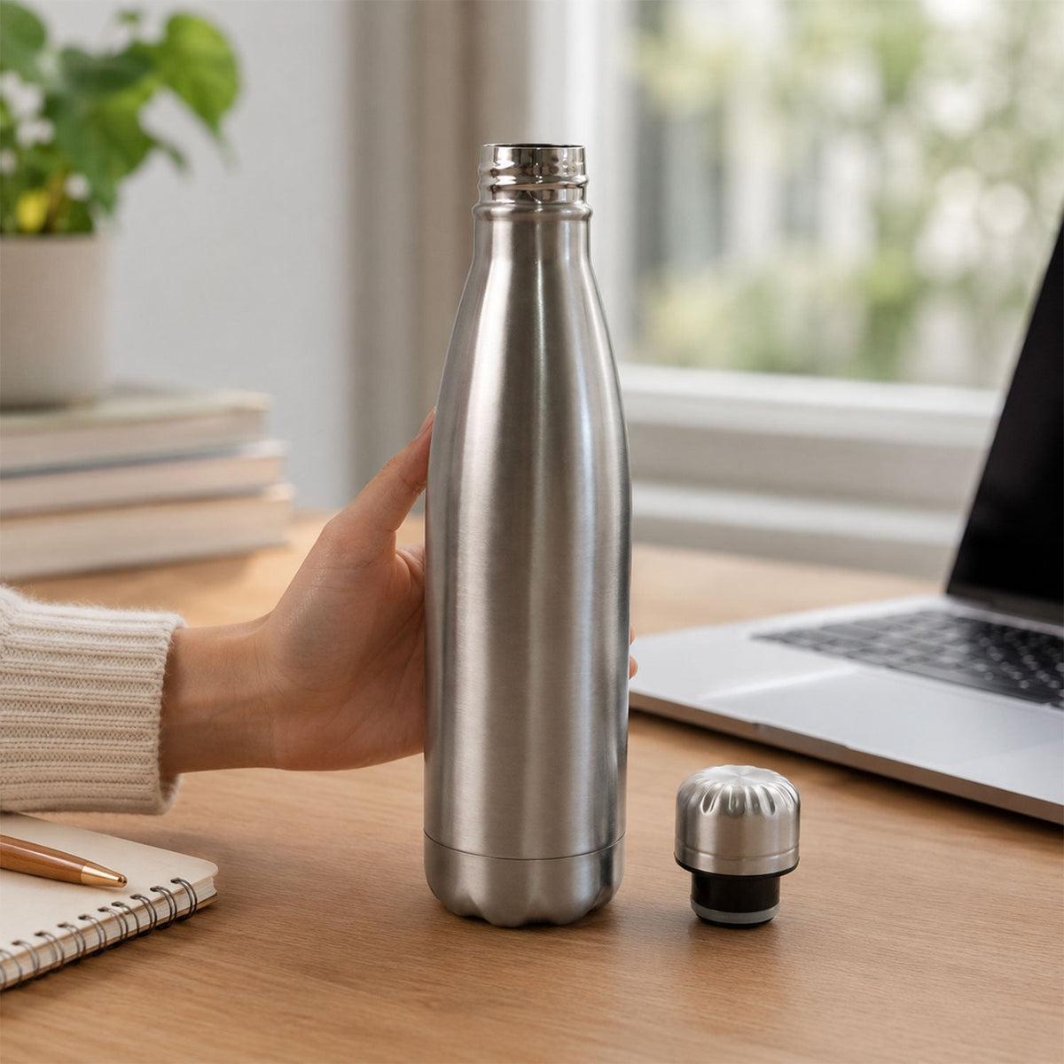 Stainless Steel Leak-Proof Water Bottle – Durable 500ml – close-up