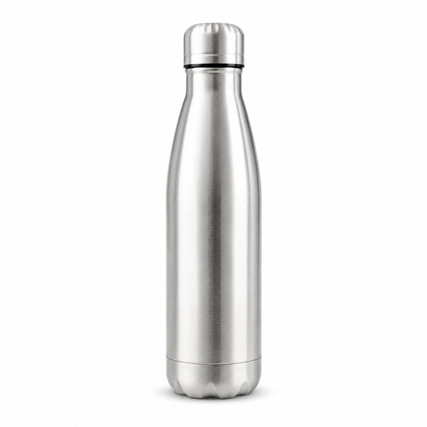 Single stainless steel water bottle displayed against a clean white background.
