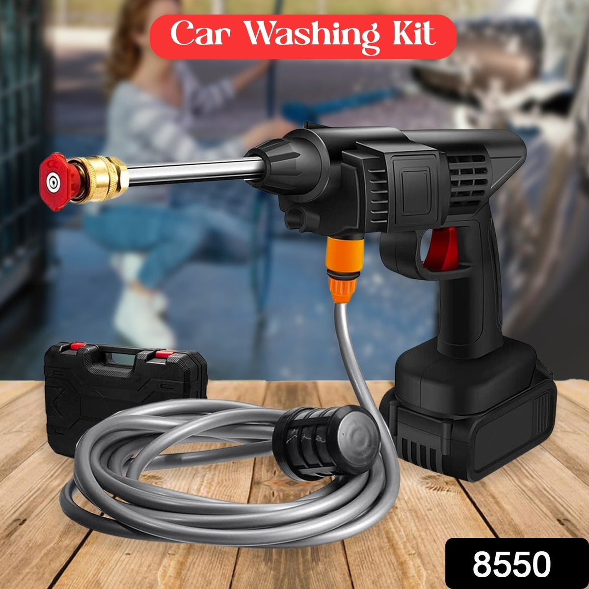 Cordless Car Pressure Washer – 48V Portable Cleaning Kit – side view