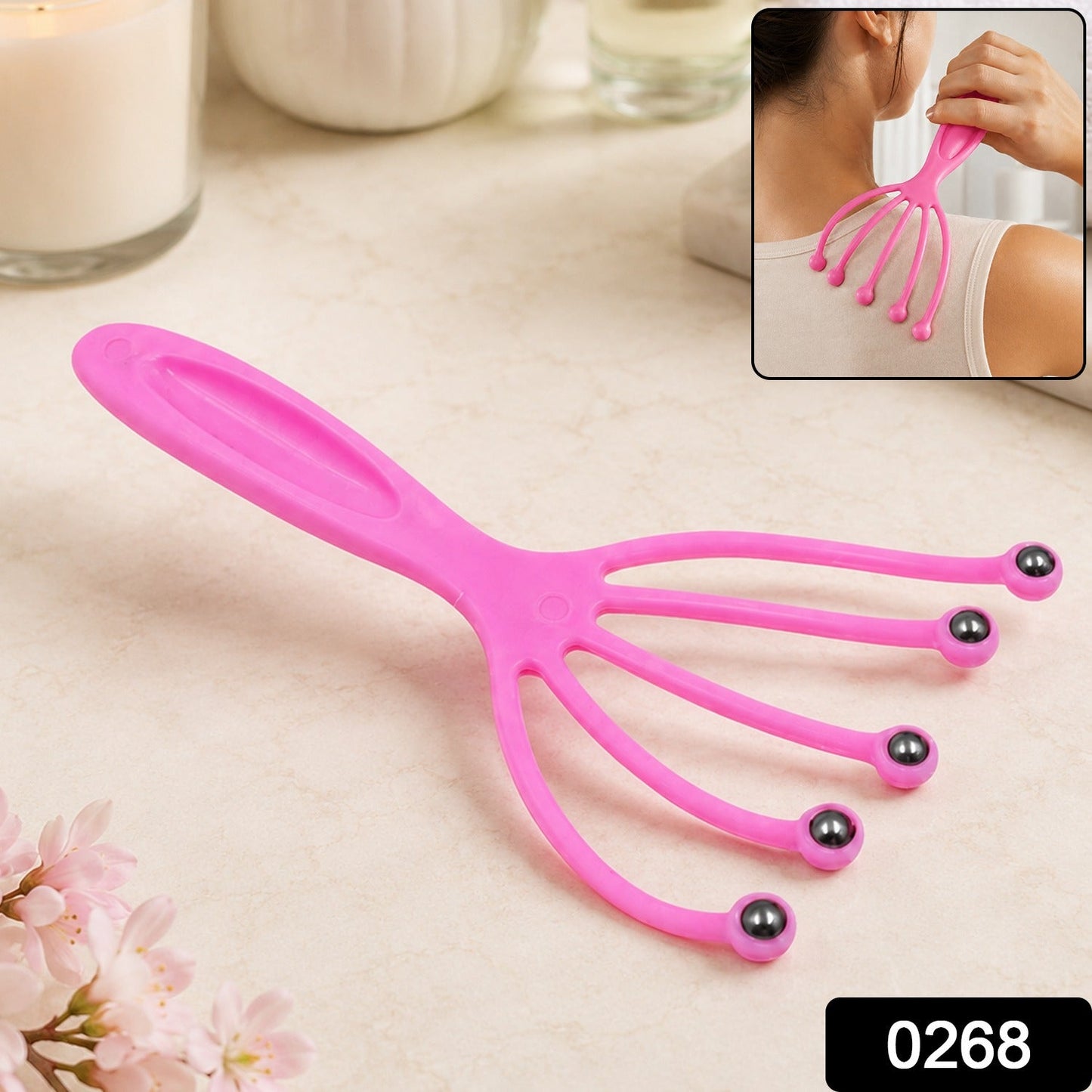 Travel Scalp Head Massager Relaxer Portable Body Stress Relief Tool (1 Pc)