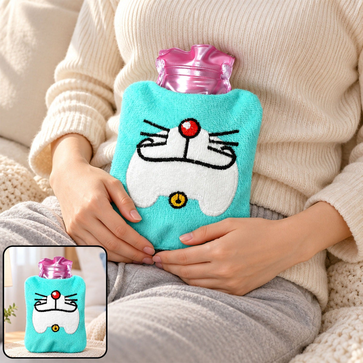 Doremon Hot Water Bag – Pain Relief with Soft Cover