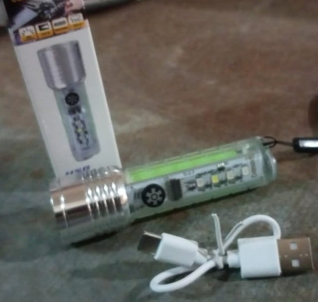 Rechargeable Flashlight – USB Mini LED Torch with Zoom – view 8