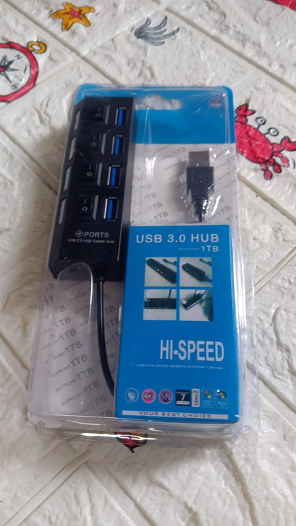 4 Port USB Hub – High-Speed 2.0 Splitter with Switches – view 7