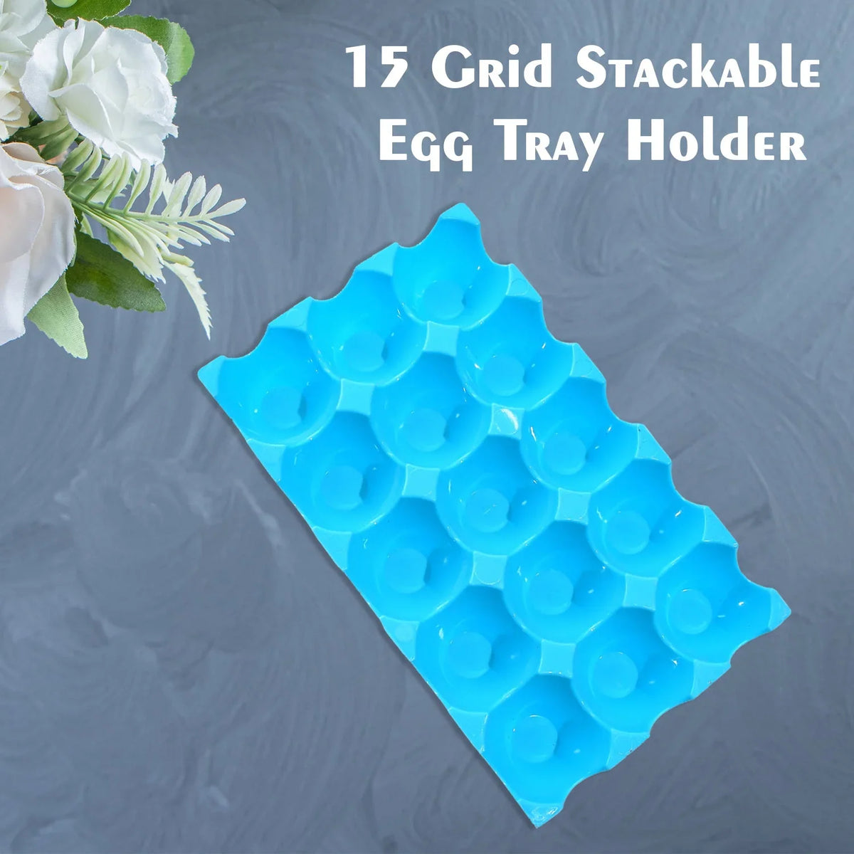 Plastic Egg Trays – 15-Cavity Stackable Storage (4 Pc) – view 7