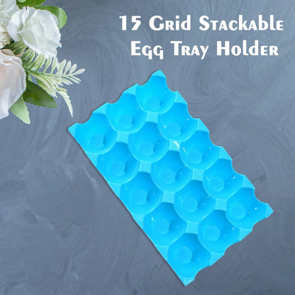 Plastic Egg Trays – 15-Cavity Stackable Storage (4 Pc) – view 7