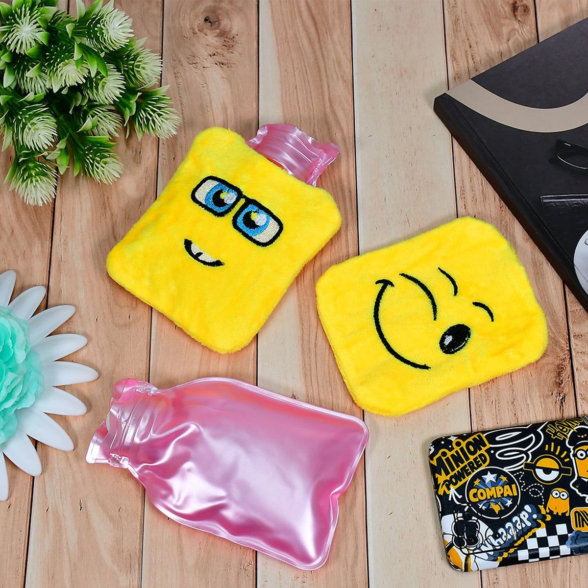 Mini Hot Water Bag – Emoji Relief for Pain & Cramps – side view