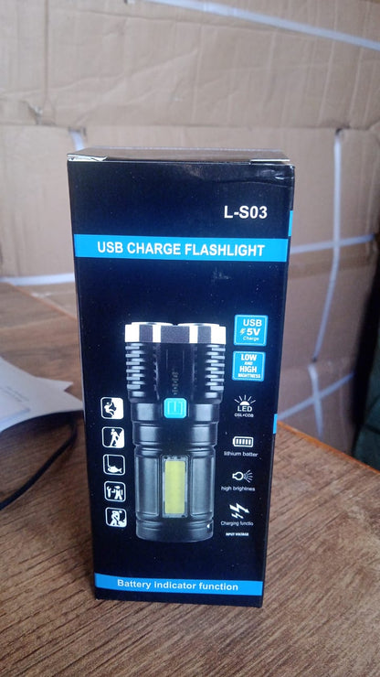 Rechargeable Torch Light 800 Lumens 4 LED Flashlight – view 10