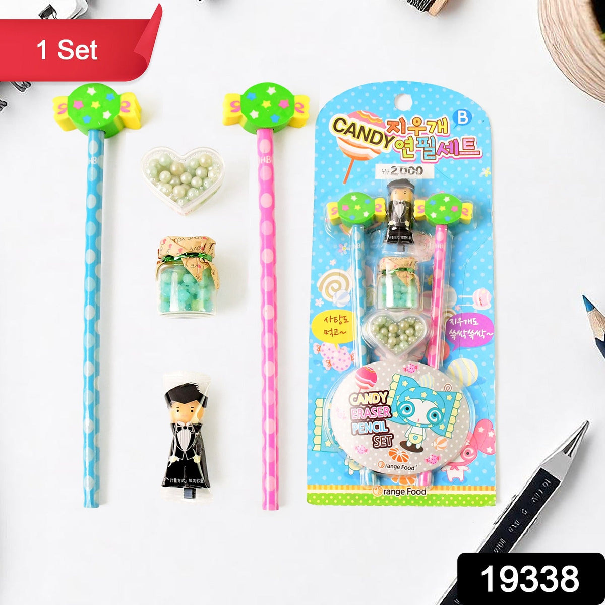 Candy-Themed Pencil set – Fun Accessories – side view